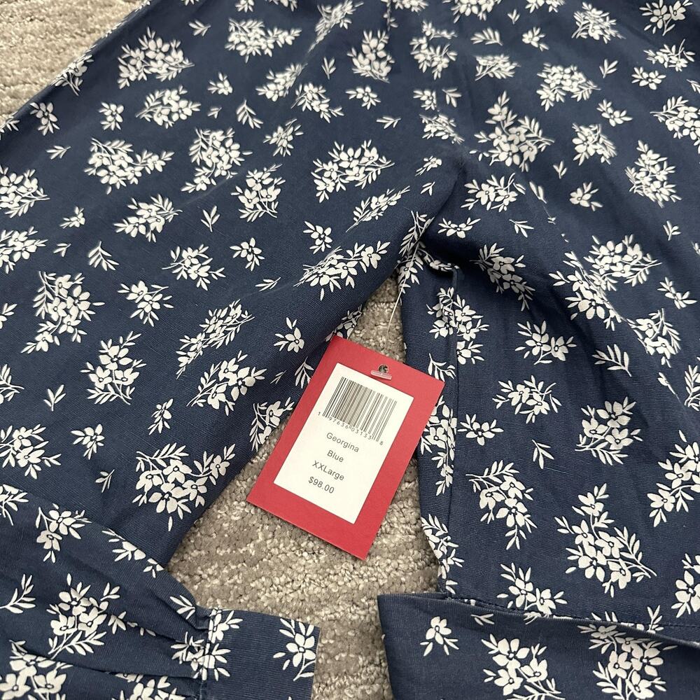 Kimes Ranch Dress Womens XXL Blue Georgina Floral V Neck Belted Western - Picture 15 of 16